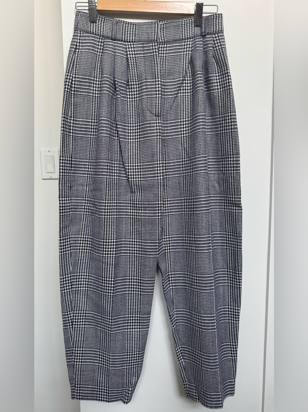 Alexander McQueen wool houndstooth pleated pants size IT 42/Medium